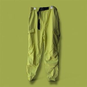 Lime Green Breathable Cargo Joggers